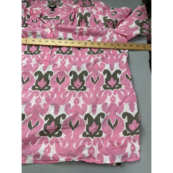 Talbots Womens Shirt 1X Pink Preppy Lightweight Beachy Coastal Old Money Travel - Picture 7 of 9